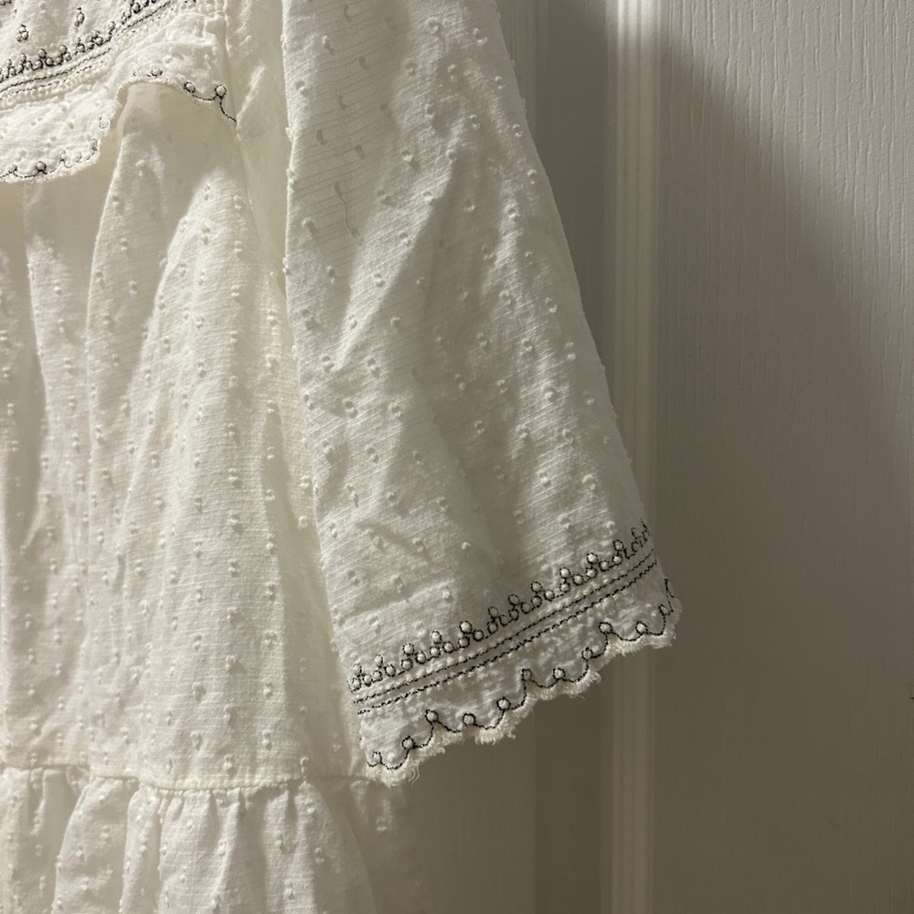 Velvet by Graham & Spencer Women’s Raina Swiss Dot Blouse Top Off-white Size L - Picture 7 of 15